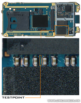 Testpoints for Sony Ericsson W850 A1