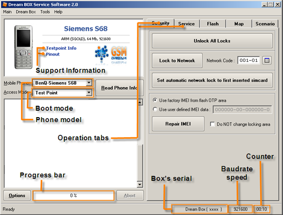 DreamBox Service Software (DBSS) Interface